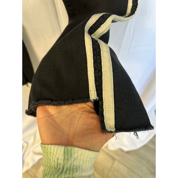 Mother Insider Crop Step Fray Guilty Racer Black Sz 28‎ Jeans Raw Hem - Picture 16 of 16